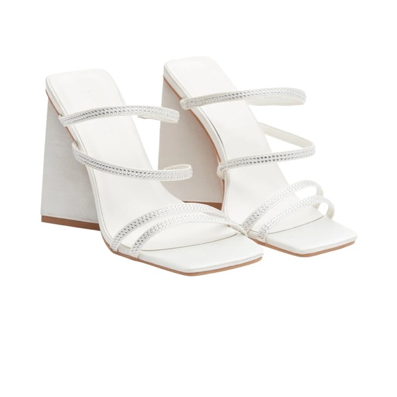 Diamante Strap Block Heels - new, never worn. Ivory, size 40 - Picture 10 of 11